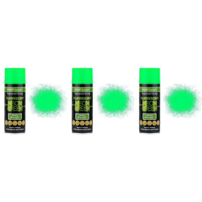 Paint Factory All Purpose Neon Green Spray Can 400 ml - Pack of 3