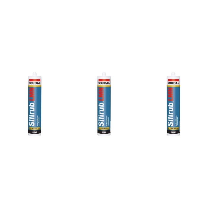 Soudal Silirub LMN Neutral Silicone 300ml Chartwell Green - Pack of 3