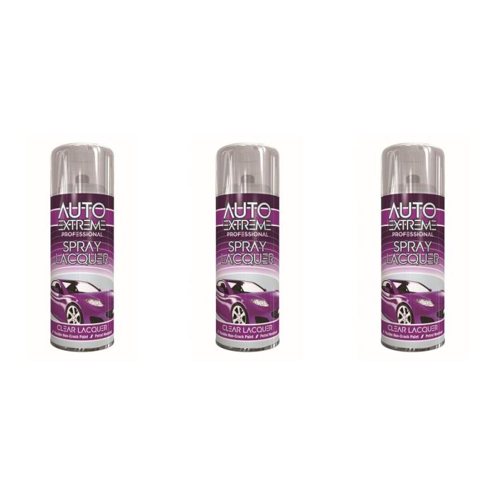 Paint Factory Auto Extreme Clear Lacquer Spray Paint 400ml - Pack of 3