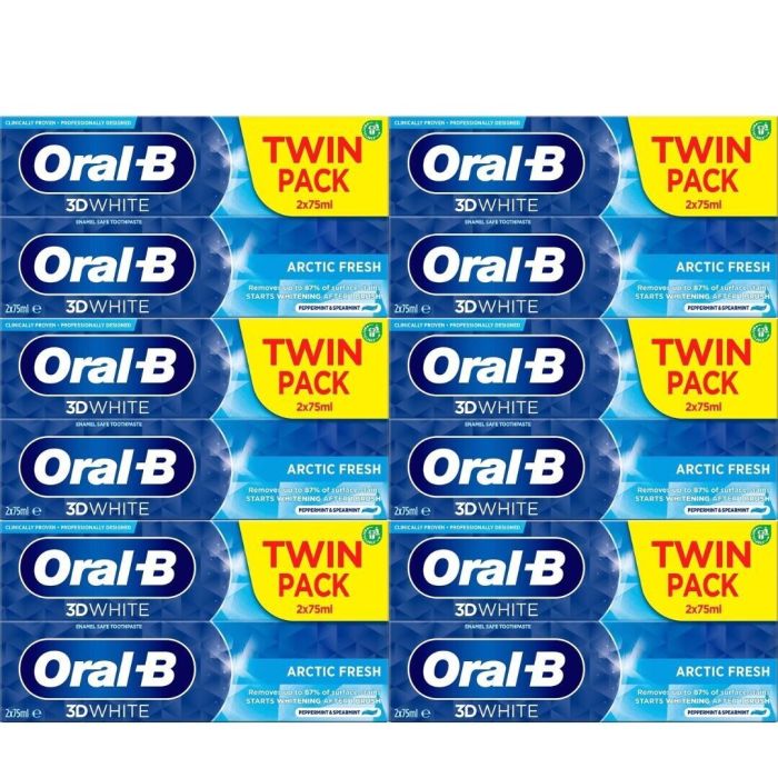 Oral-B Tooth Paste 3D White Arctic Fresh Twin Pack Twin Pack 75ml - Pack of 6