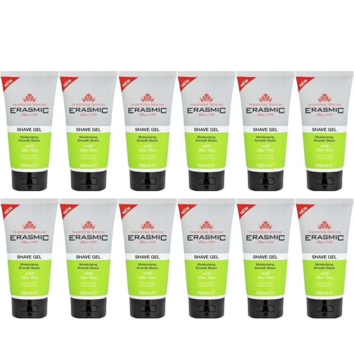 Erasmic Shave Gel Moisturising Aloe Vera 100ml - Pack of 12