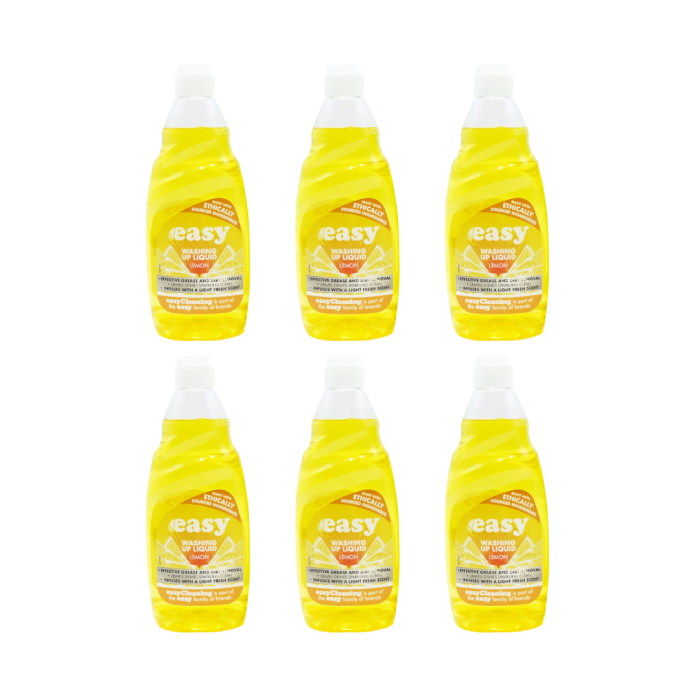 Easy Washing Up Liquid Lemon 500ml - Pack of 6