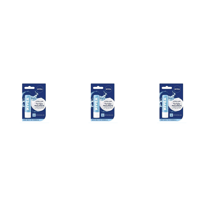 Nivea Hydro Care Long Lasting Moisturising Lip Balm SPF 15 4.8g - Pack of 3