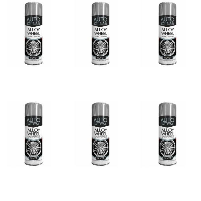 Rapide Auto Extreme Spray Paint Silver Wheel 400ml - Pack of 6