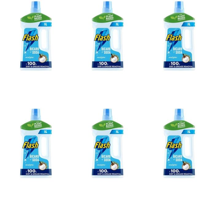 Flash All Purpose & Floor Cleaner Traditional with Bicarbonate of Soda 1L - Pack of 6