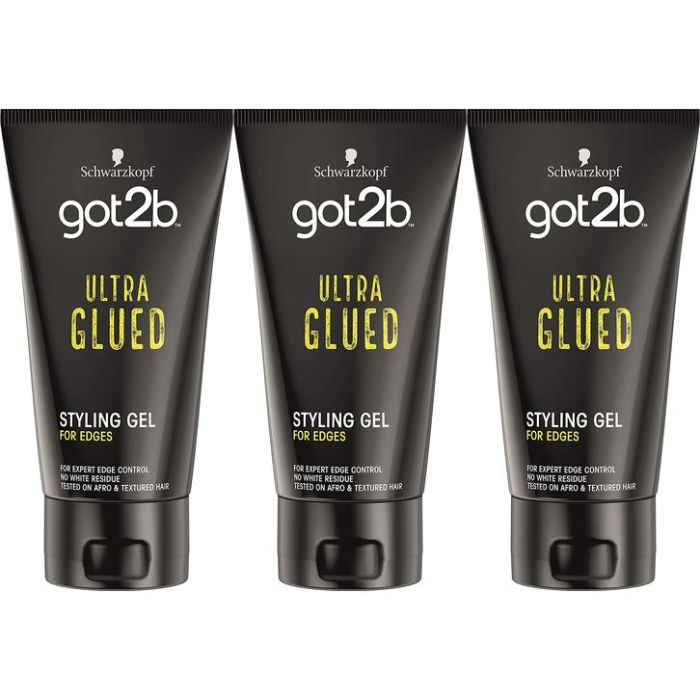 Schwarzkopf Got2b Ultra Glued Black 150ml - Pack of 3