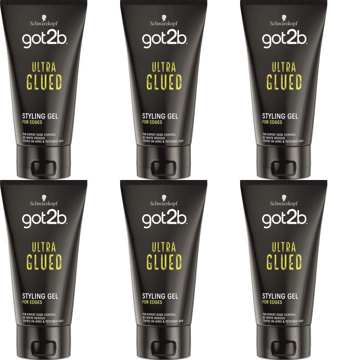 Schwarzkopf Got2b Ultra Glued Black 150ml - Pack of 6