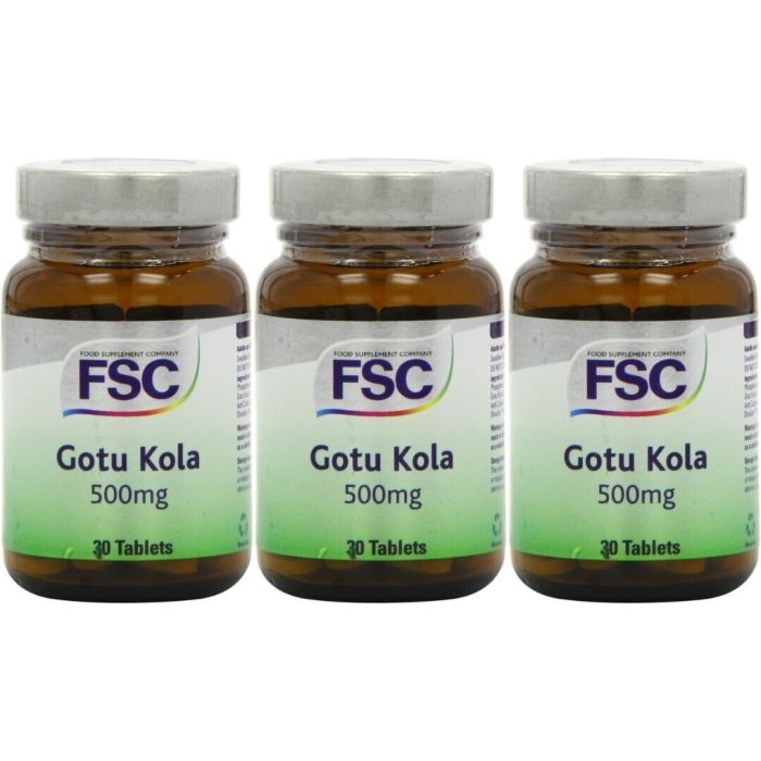 FSC Gotu Kola 500mg 30 Tablets - Pack of 3