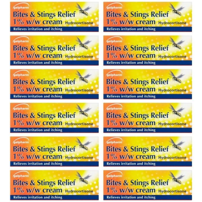 Galpharm Bites & Stings Relief Cream Hydrocortisone 10gm - Pack of 12