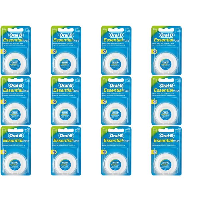 Oral B Essential Waxed Mint Floss 50m - Pack of 12