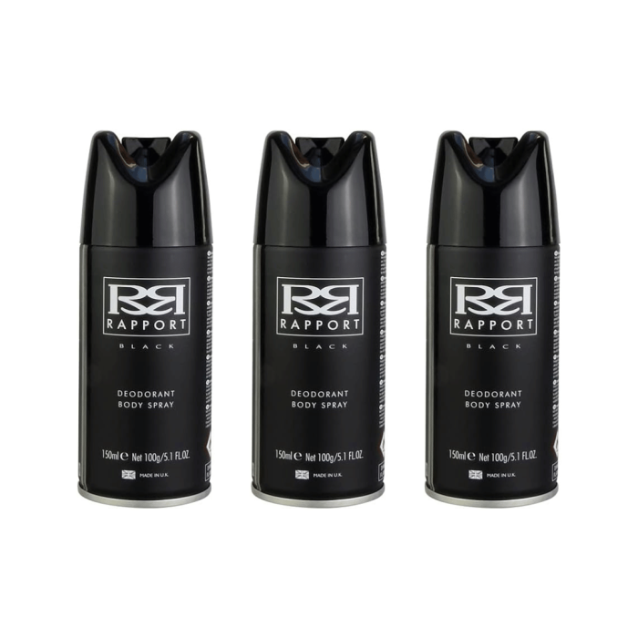 Rapport Black Body Spray 150ml - Pack of 3