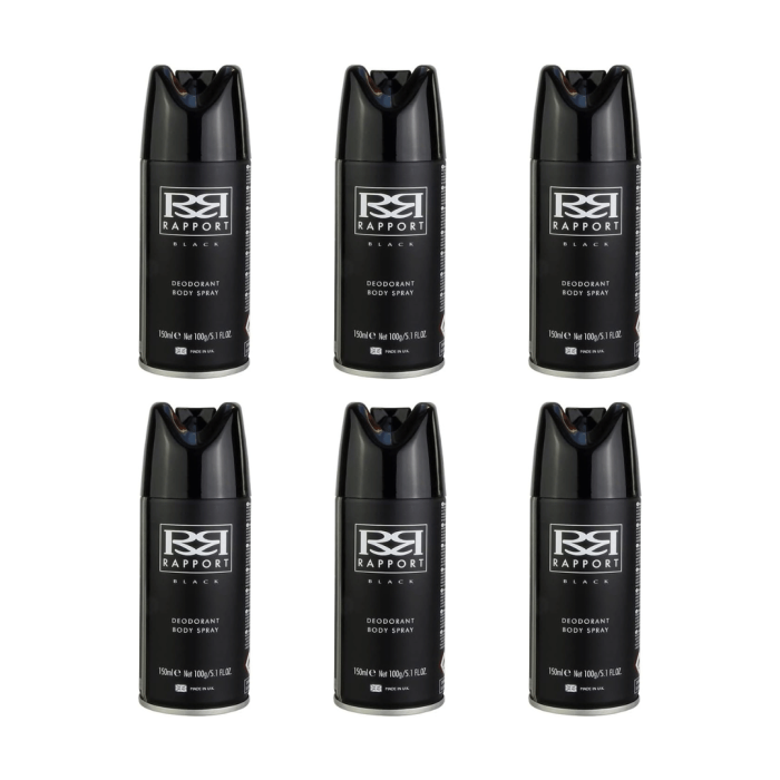 Rapport Black Body Spray 150ml - Pack of 6