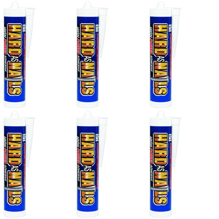 151 Hard As Nails High Power Interior Adhesive Sealant 280ml cartridge on a workbench
