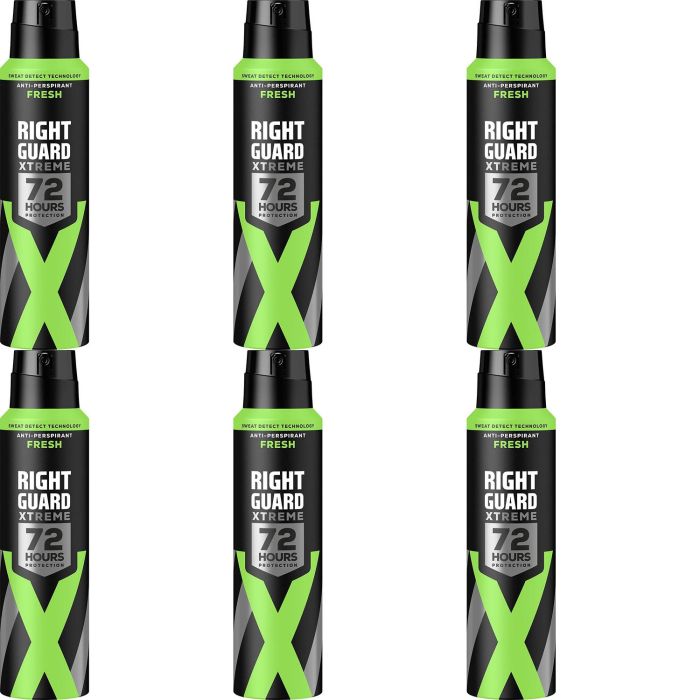 Right Guard Xtreme Fresh 72H Protection Anti-Perspirant Spray 150ML - Pack of 6