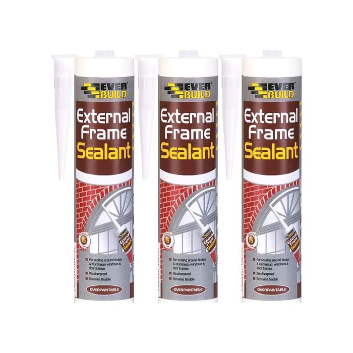 Everbuild External Frame Acrylic Sealant Brown 290ml - Pack of 3