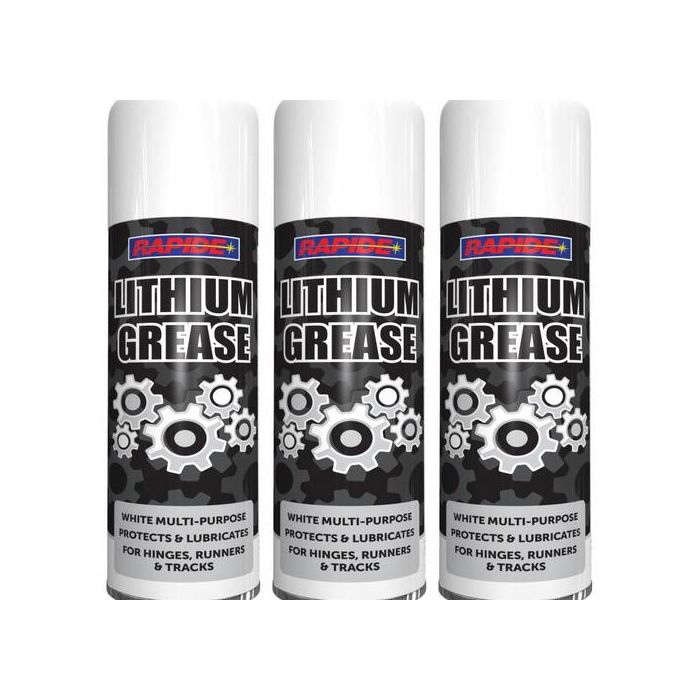 Rapide Multi-Purpose Lithium Grease Spray 250ml - Pack of 3