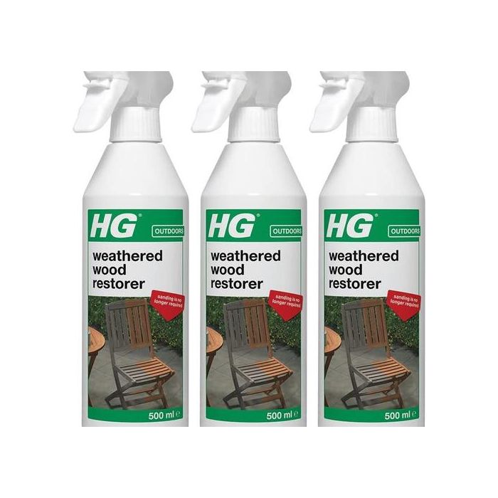 HG Weathered Wood Restorer 500ml Spray - Pack of 3
