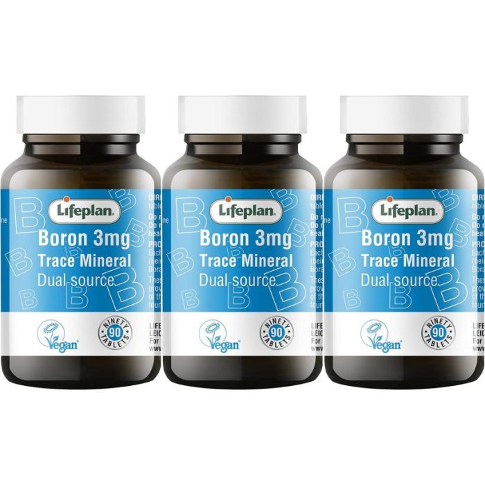 Lifeplan Boron 3mg 90 Tablets - Pack of 3