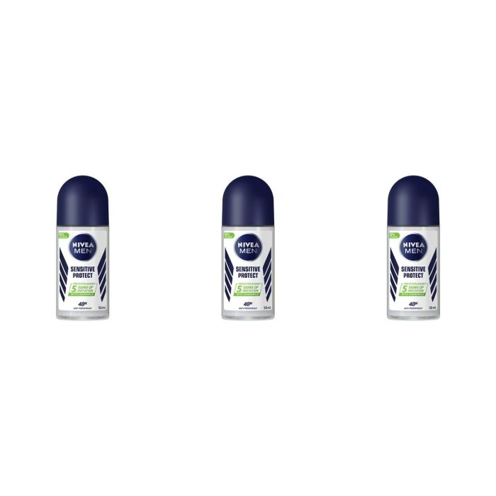 Nivea Men Sensitive Protect Anti-Perspirant Roll-On 50ml - Pack of 3