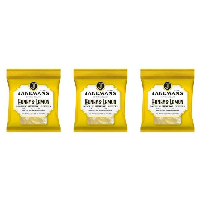 Jakemans Honey & Lemon Soothing Menthol Lozenges 73g - Pack of 3