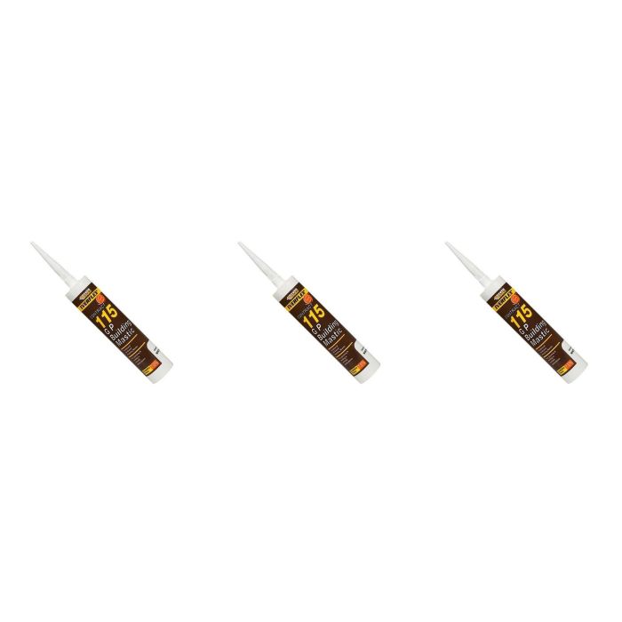 Everbuild 115 General Purpose Building Mastic Grey 285ml - Pack of 3