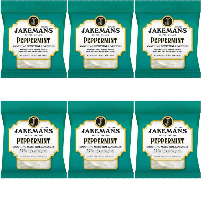 Jakemans Throat and Chest Menthol Sweets Peppermint 73g - Pack of 6