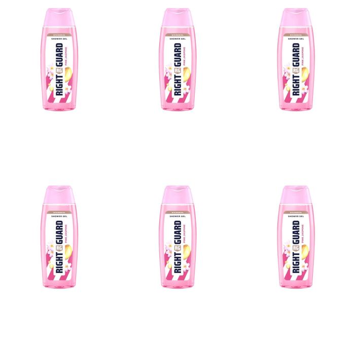 Right Guard Womens Shower Gel Pink Jasmine 250ml - Pack of 6