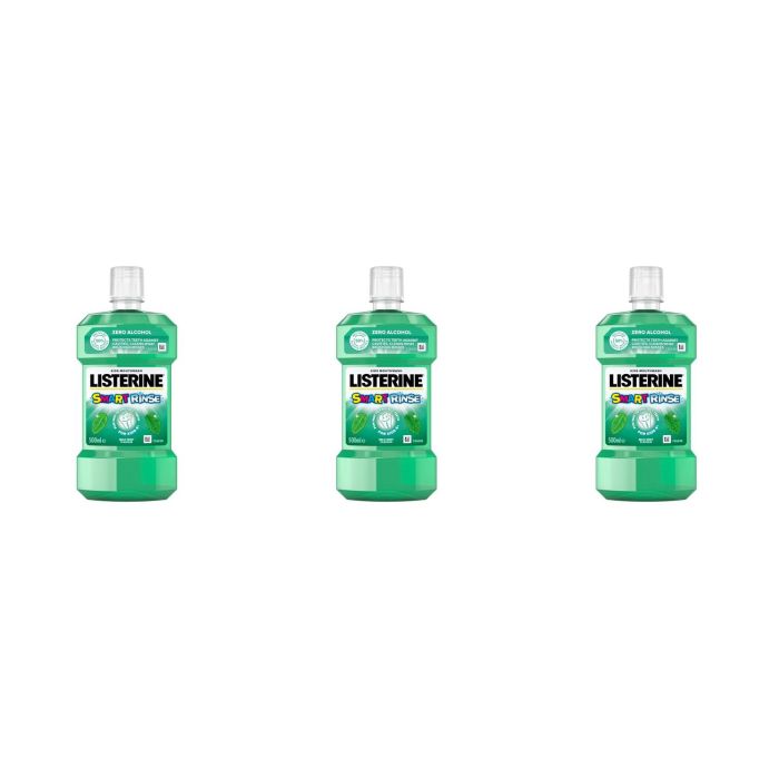 Listerine Smart Rinse For Kids 6+ Mouthwash Mild Mint 250ml - Pack of 3
