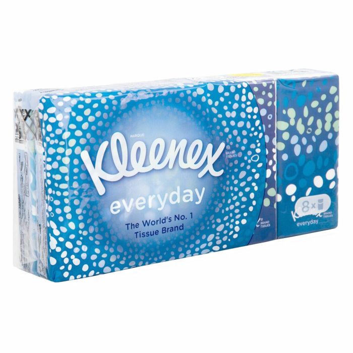Kleenex Everyday Tissues 8 Packs Soft Facial, Travel, Pocket Tissues