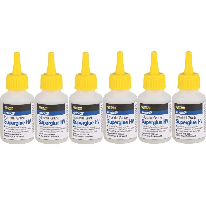 Everbuild HV20 Stick 2 High Viscosity Superglue 20g - Pack of 6
