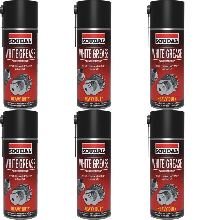 Soudal White Grease Spray 400ml - Pack of 6