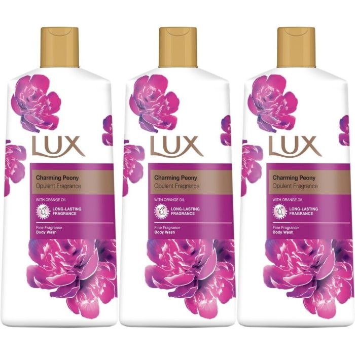 Lux Body Wash With Organ Oil Charming Peony Opulent Fragrance 600ml - Pack of 3