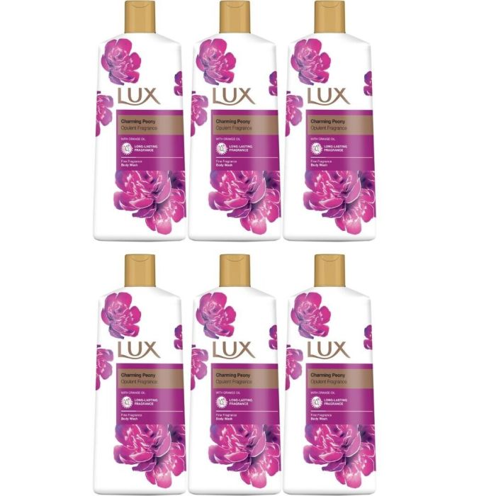 Lux Body Wash With Organ Oil Charming Peony Opulent Fragrance 600ml - Pack of 6