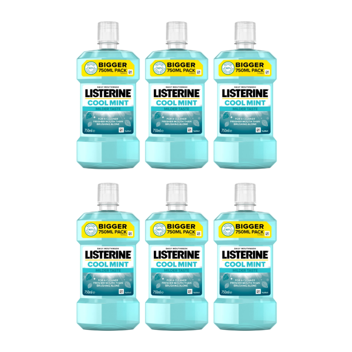 Listerine Mouthwash Cool Mint 750ml - Pack of 6