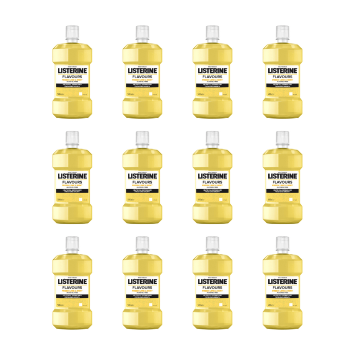 Listerine Lime & Mint Mouthwash 500ml - Pack of 12
