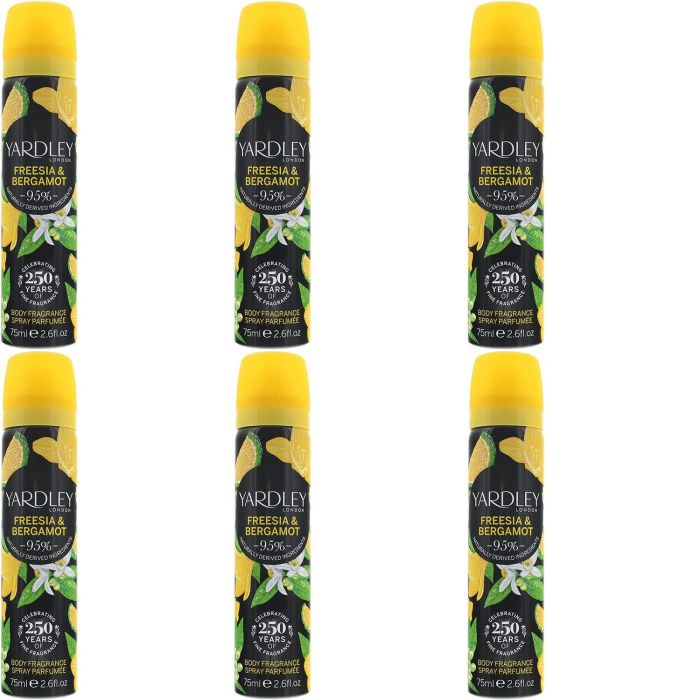 Yardley Body Spray Freesia 75ml - Pack of 6