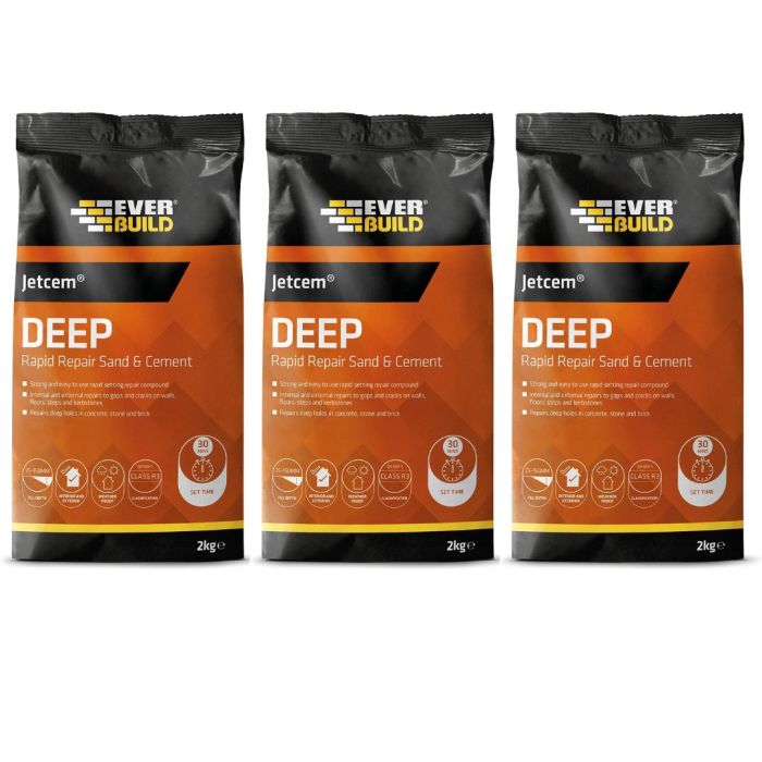 Everbuild Jetcem Rapid Repair Sand and Cement 2 kg - Pack of 3