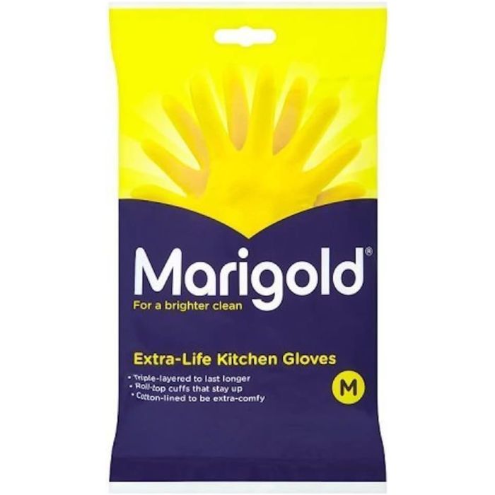 Marigold Kitchen Gloves Extra Life For A Brighter Clean Medium Size