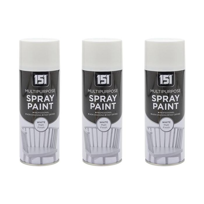 151 White Matt Finish Multipurpose Spray Paint 400ML - Pack of 3