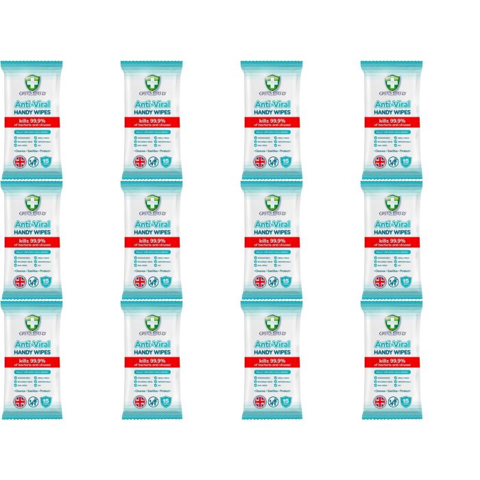 Greenshield Anti-Viral Handy Wipes 15'S - Pack of 12