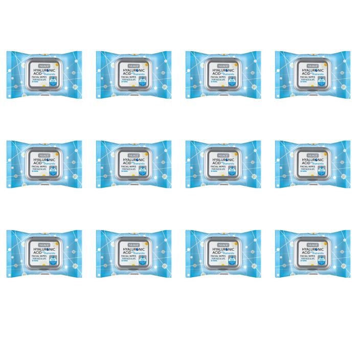 Nuage Hyaluronic Acid & Chamomile Refreshing Cleansing Facial Wipes 30 Wipes - Pack of 12