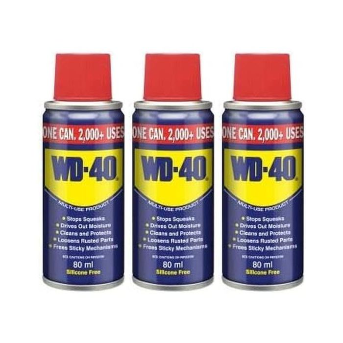 WD40 Lubricant Spray 80ml - Pack of 3