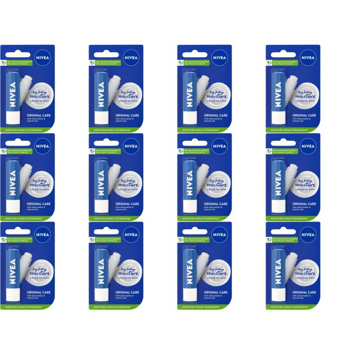 NIVEA Lip Balm Original Care 4.8g - Pack of 12