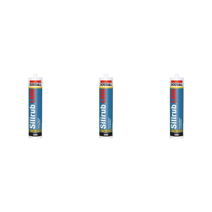 Soudal Silirub LMN Neutral Silicone Clear 300ml - Pack of 3