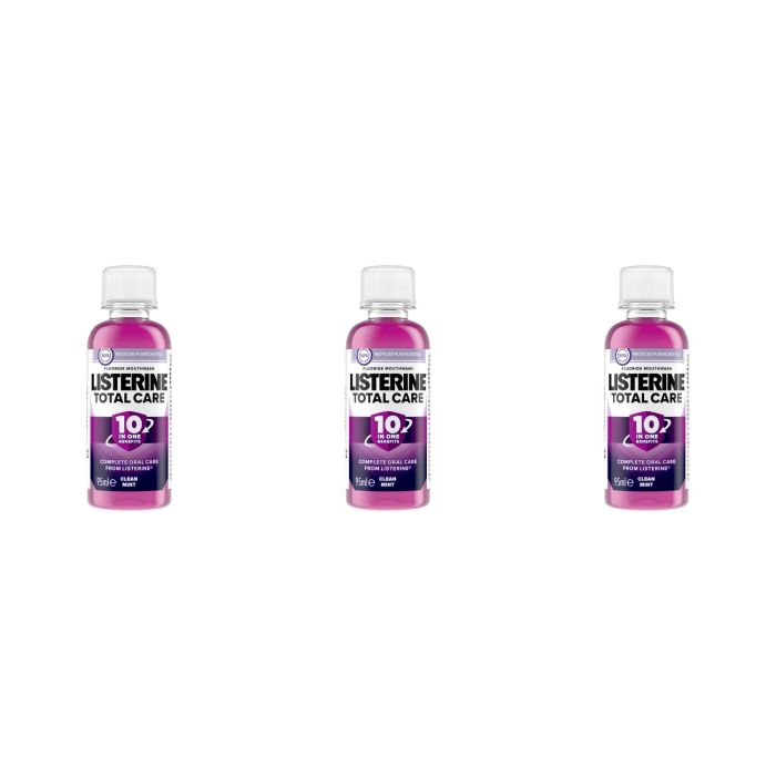 Listerine Total Care 10 in 1 Fluoride Mouthwash Clean Mint 95ml - Pack of 3