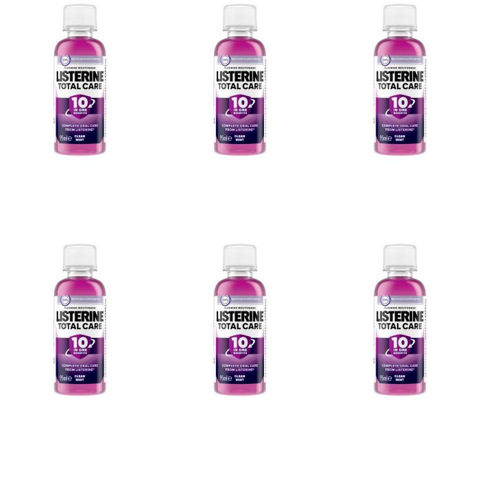 Listerine Total Care 10 in 1 Fluoride Mouthwash Clean Mint 95ml - Pack of 6