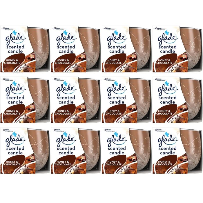 Glade Honey and Chocolate scented candle air freshener 120g glass jar
