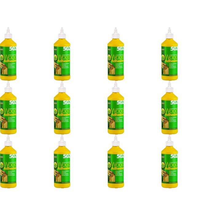 Everbuild 502 All Purpose Weatherproof Wood Adhesive Bottle 500ml - Pack of 12