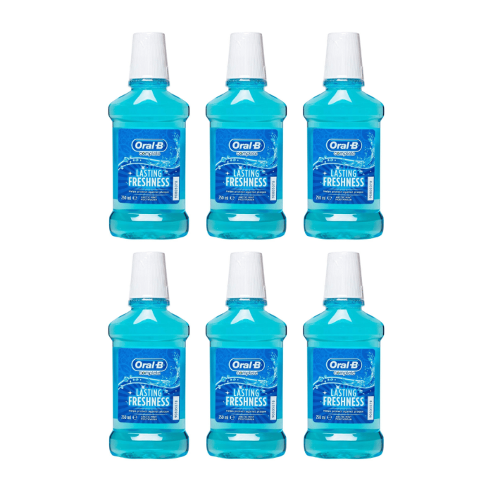Oral-B Complete Lasting Freshness Mouthwash 250ml - Arctic Mint - Pack of 6