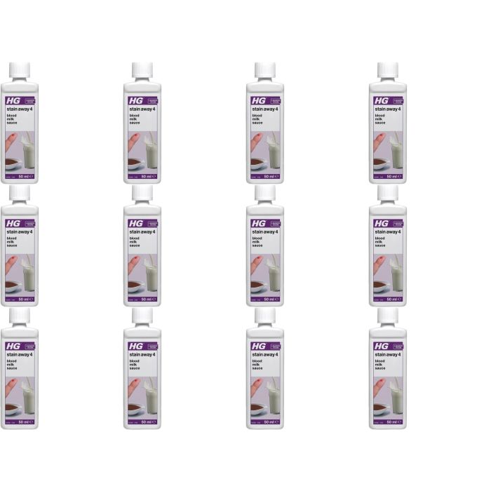 HG Stain Away 4, Removes Blood, Milk & Sauce Stains, 50ml - Pack of 12